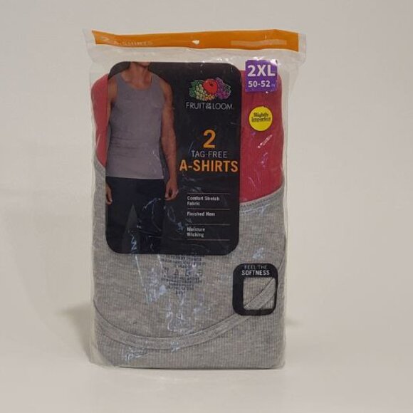 NWT Men's 2 Pack A -Shirts Grey/Red Size 2XL - Picture 1 of 1